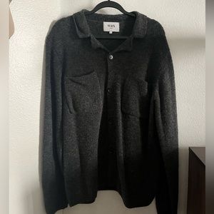 WAX LONDON Men's Gray Whiting Overshirt - Wool Blend